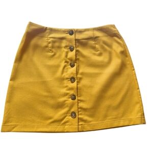 Forever 21 Yellow Button-Front Skirt